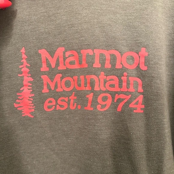 Marmot Hoodie, Men’s size Large in Grey with Red - Picture 2 of 4